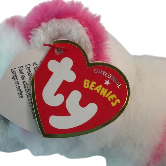 Ty Beanie Boos Tabor White Pink Tiger Plush 7" Stuffed Animal Toy NWT - Picture 5 of 7